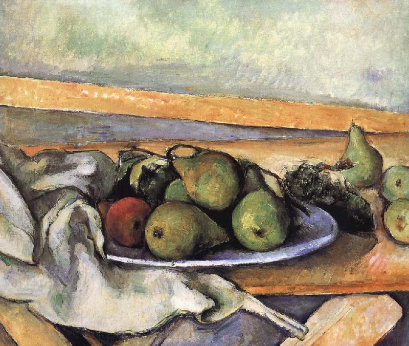 plate of pears, Paul Cezanne